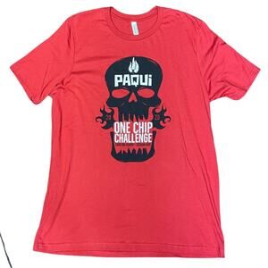 Paqui tshirt one chip challenge tee Carolina reaper shows no mercy red size XL